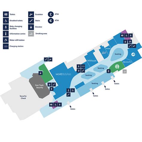 Bristol Airport Maps | Ground floor, First floor and Mezzanine.