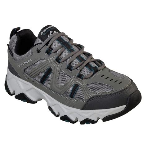 Skechers Men's Relaxed Fit Grey & Black Crossbar Lace-Up EWW Shoe by ...