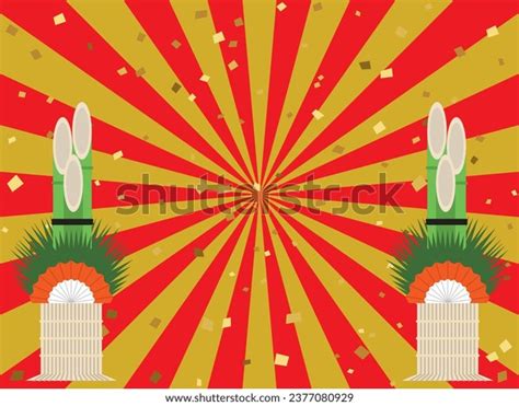 Illustration Lined Kadomatsu Stock Vector (Royalty Free) 2377080929 ...