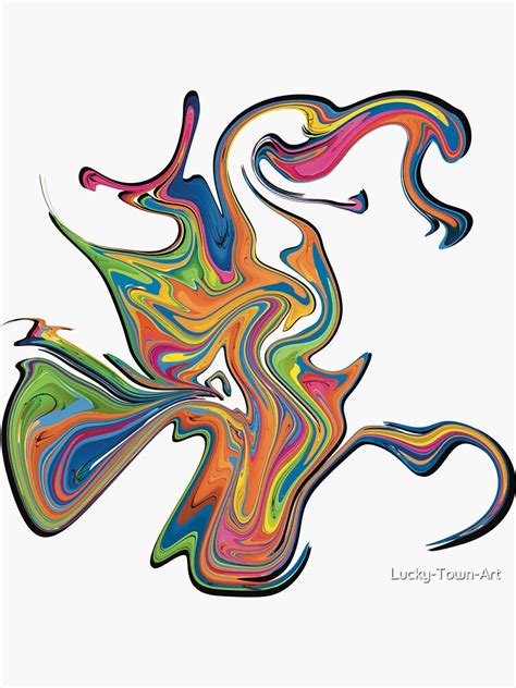 "Colorful Abstract Fluid Art" Sticker for Sale by Lucky-Town-Art ...