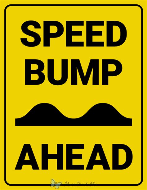 Printable Speed Bump Ahead Sign