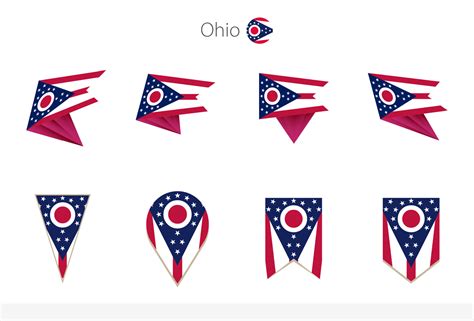 Ohio US State flag collection, eight versions of Ohio vector flags. 17544993 Vector Art at Vecteezy