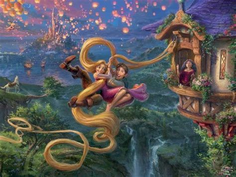 Tangled Disney Princess Thomas Kinkade Puzzle Turned Artwork - Etsy