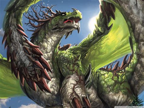 Green dragon illustration, dragon, fantasy art, creature, artwork HD ...