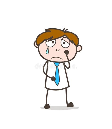 Sad Cartoon Employee Character Face Stock Illustration - Illustration of leader, character ...