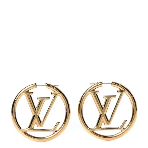 LOUIS VUITTON Louise Hoop Earrings Gold 559265