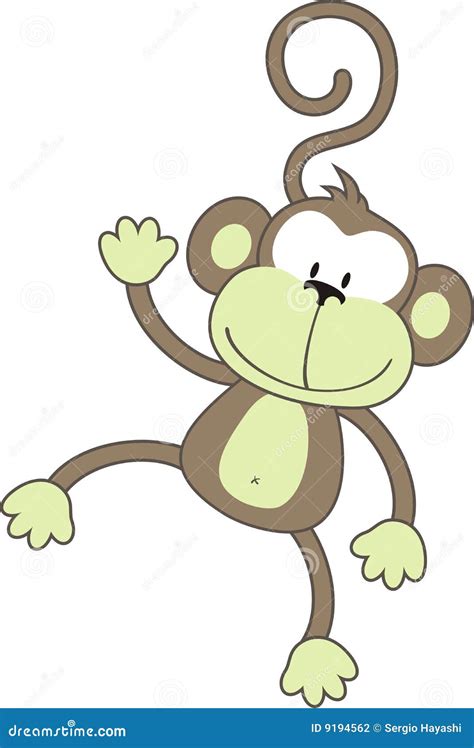 Happy monkey stock vector. Image of illustration, childlike - 9194562