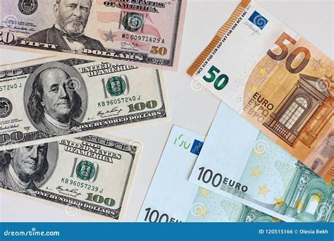 Money. Exchange Rate between Dollar and Euro Stock Photo - Image of ...