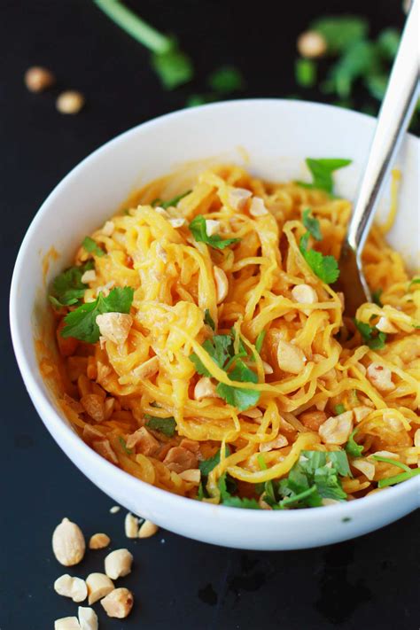 Spaghetti Squash Peanut Noodles | Eat Within Your Means