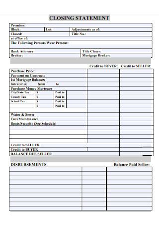 38+ SAMPLE Closing Statement Templates in PDF | MS Word