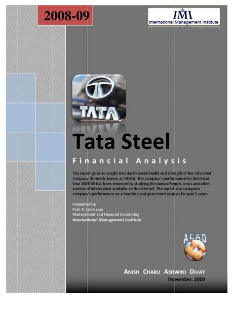 Tata Steel Financial Report | PDF | Revenue | Financial Ratio