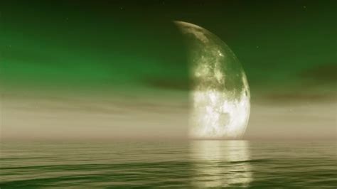Ocean Night Large Moon Fantasy Scene Seamlessly Looping — Stock Video © GrayJones #26909469