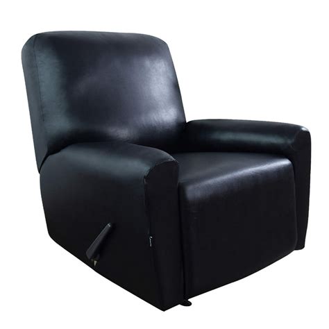 Easy-Going PU Leather Recliner slipcovers 4 Pieces Stretch Sofa Covers, Black - Walmart.com ...