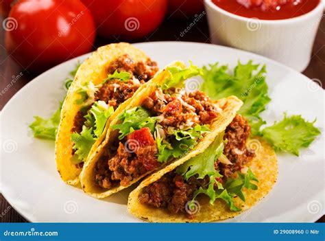 Plate with taco stock photo. Image of fast, snack, tortilla - 29008960