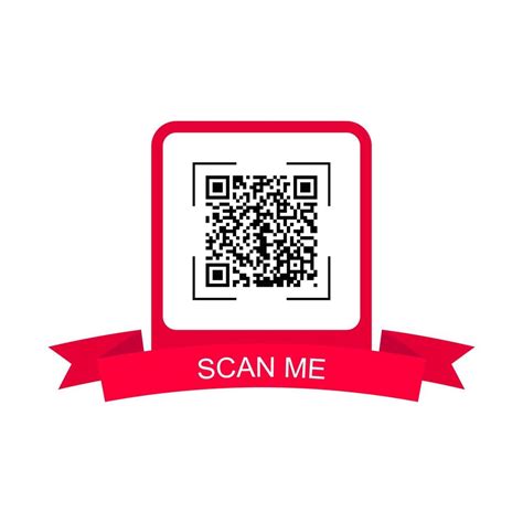 Red frame with ribbon for qr code. Creative concept qr code. Scan me. Vector 5724860 Vector Art ...