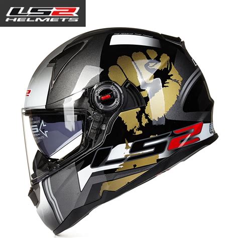 LS2 FF396 glass fiber helmet full face motorcycle helmet dual lens with ...