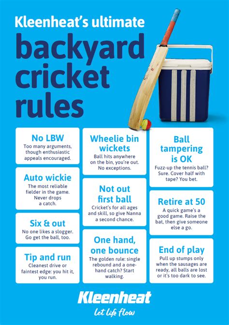 Kleenheat’s ultimate backyard cricket rules