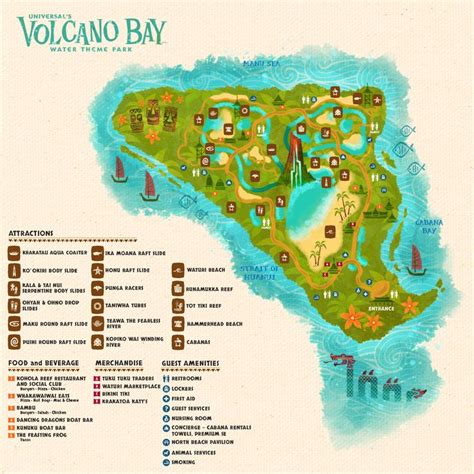 the map for volcano bay water theme park