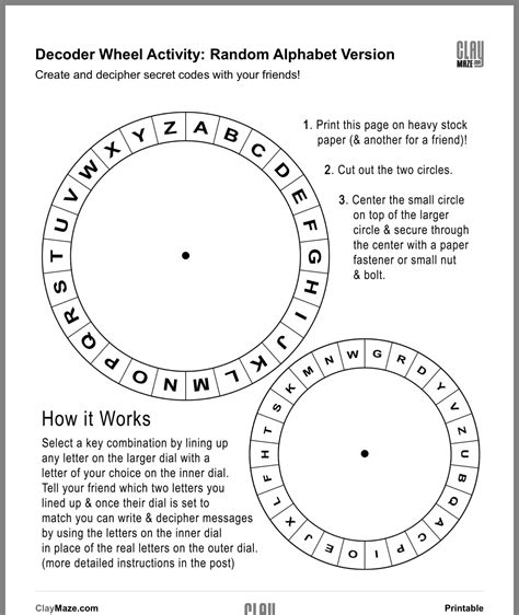 Printable Cipher Wheel