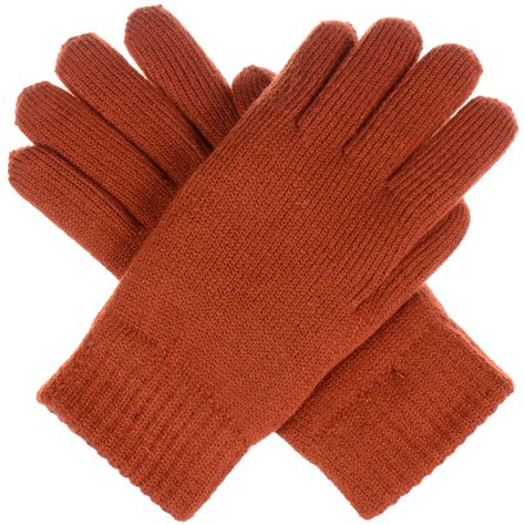 Women's Toasty Warm Plush Fleece Lined Knit Winter Gloves (Rust Orange) - Walmart.com - Walmart.com