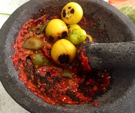 Salsa de molcajete- mexican molcajete spicy sauce | Mexican food ...