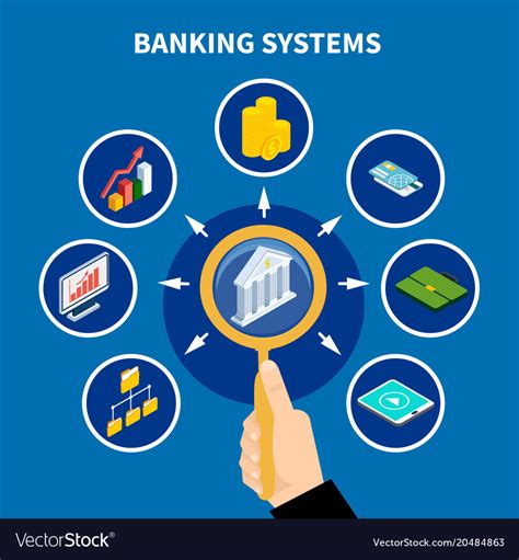 Banking systems pictograph concept Royalty Free Vector Image