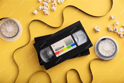 Premium PSD | Vintage vhs cassette with magnetic tape