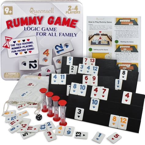 Rummy Cube Game With Case, Classic Rummy Cube Board Game for Kids Rumi Cubes Game With 106 Tiles ...