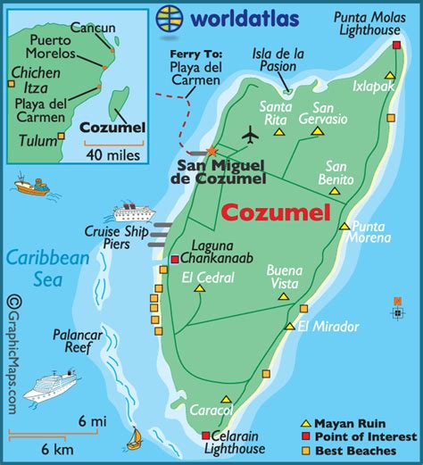 Cozumel Large Color Map