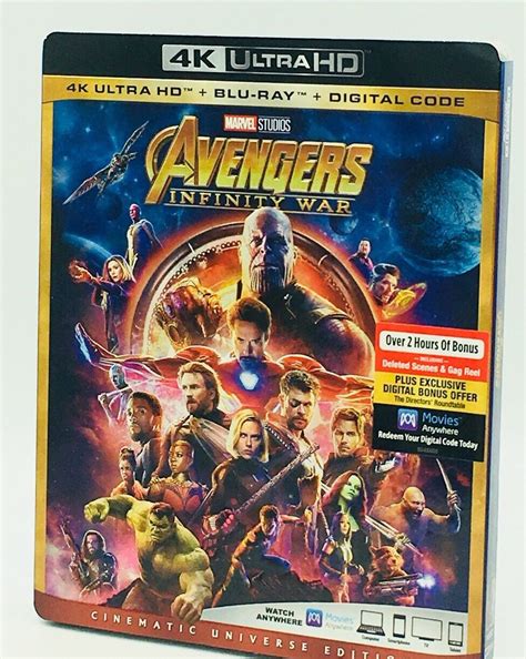 Avengers: Infinity War (4K Ultra HD+Blu-ray+Digital Code, 2018) NEW w ...