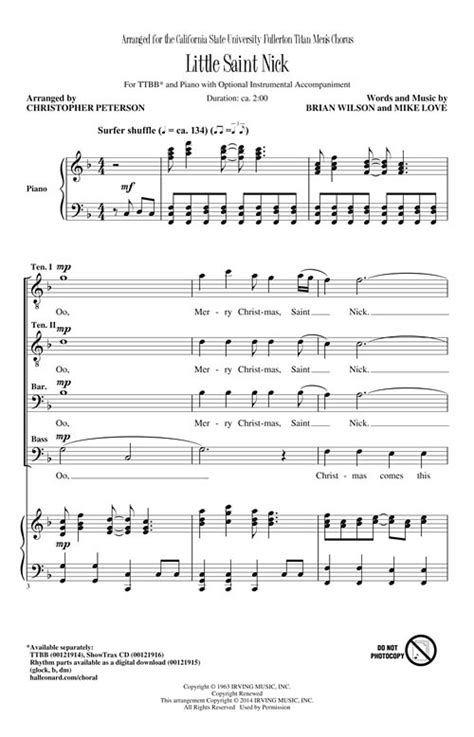 Little Saint Nick Sheet Music by Christopher Peterson (SKU: 00121914) - Stanton's Sheet Music