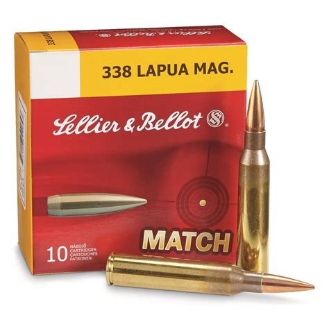 Sellier & Bellot, .338 Lapua Magnum, Hollow Point Boat Tail, 300 Grain, 10 Rounds - 665713, .338 ...