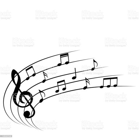 Music Notes On White Background Vector Illustration Stock Illustration - Download Image Now - iStock