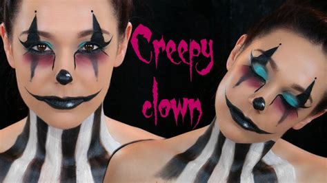 CREEPY CLOWN face paint| Halloween Makeup Tutorial - YouTube