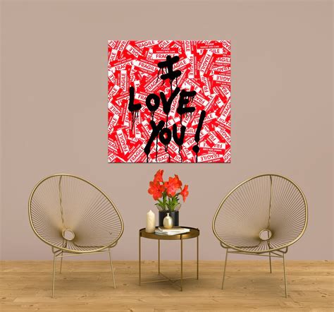 I love you Graffiti canvas wall art Street art print Urban art | Etsy