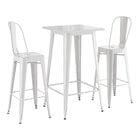 Alloy Series 23 1/2" x 23 1/2" Pearl White Bar Height Outdoor Table ...