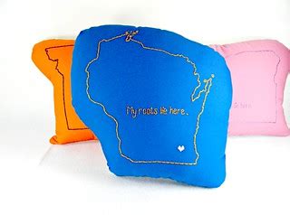 My Roots Lie Here Customized Embroidered State Map Pillow | Flickr