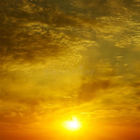 Golden sunset in sky stock image. Image of nature, beam - 213537965