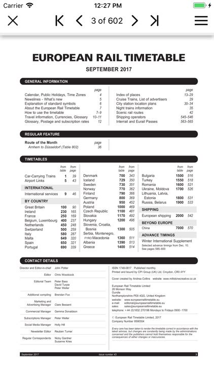 European Rail Timetable by European Rail Timetable Ltd