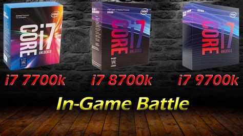 Intel i7 CPU`s Game-Battle 7700k vs 8700k vs 9700k Test & Vergleich mit 5Ghz - YouTube