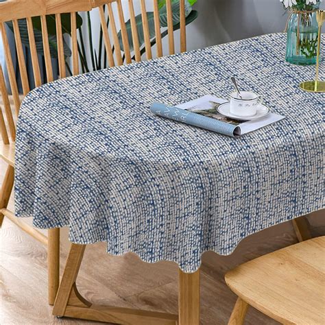 Bnejvif Oval Tablecloth, Modern Oval Tablecloth, Blue Tablecloth Indoor/Outdoor Waterproof ...