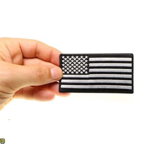 US Flag Patch Black and White 3.5 Inch | American Flag Patches -TheCheapPlace