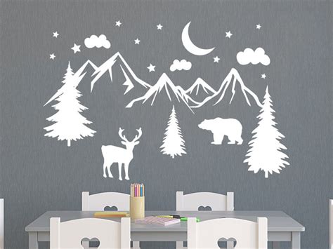 Mountain Wall Decal Nursery. Mountains Wall Art Bedroom. Decal | Etsy