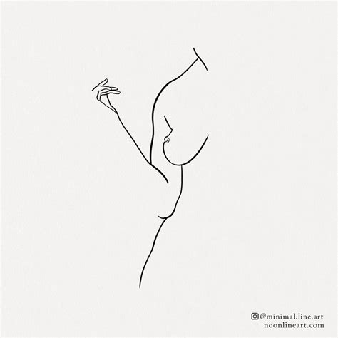 Minimal Female Body Outline Tattoo Figure | Noon Line Art