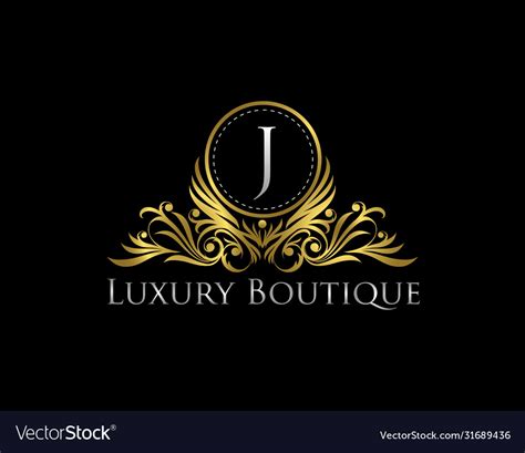 Luxury gold boutique logo design premium golden Vector Image