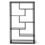 Elle 1.2m Grey Glass Shelving Unit - Black Frame | Interior Secrets