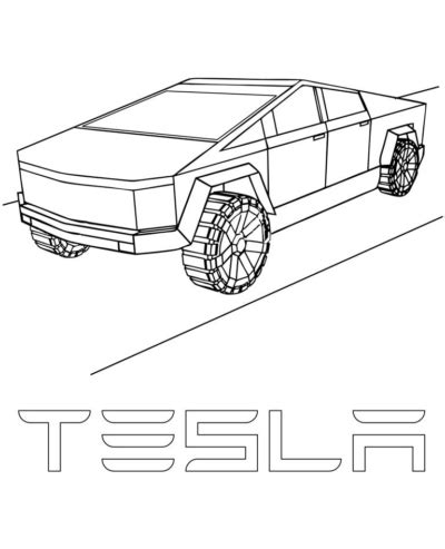 Kleurplaat Tesla Cybertruck 2022 | Elok.eu.org