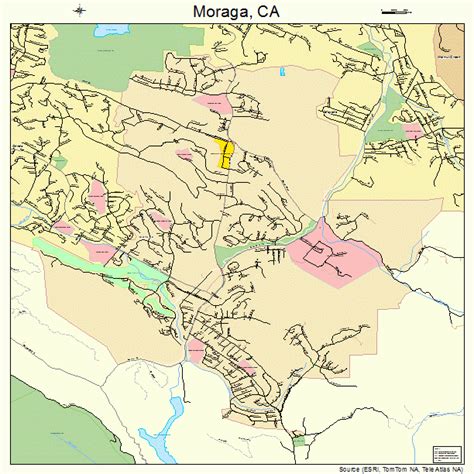 Moraga California Street Map 0649194