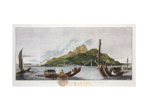 Tahiti Island L’Isle D’Otahiti Old Print James Cook 1778 | Mapandmaps