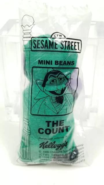 VINTAGE 1999 KELLOGG'S SESAME STREET Mini Beans THE COUNT 4" PLUSH ...